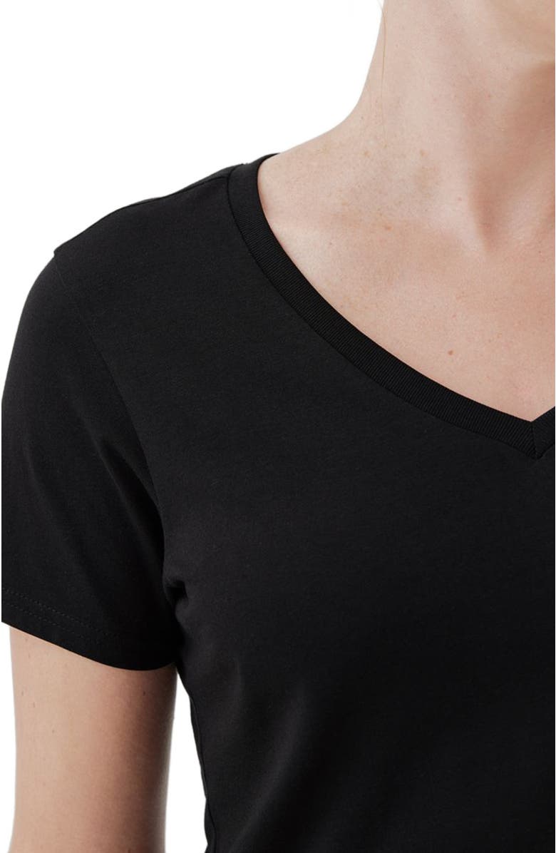 Pact Organic Cotton Softspun V-Neck Tee, Alternate, color, Black