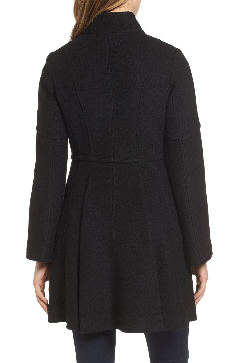 GUESS Double Breasted Fit & Flare Coat, Alternate, color, 