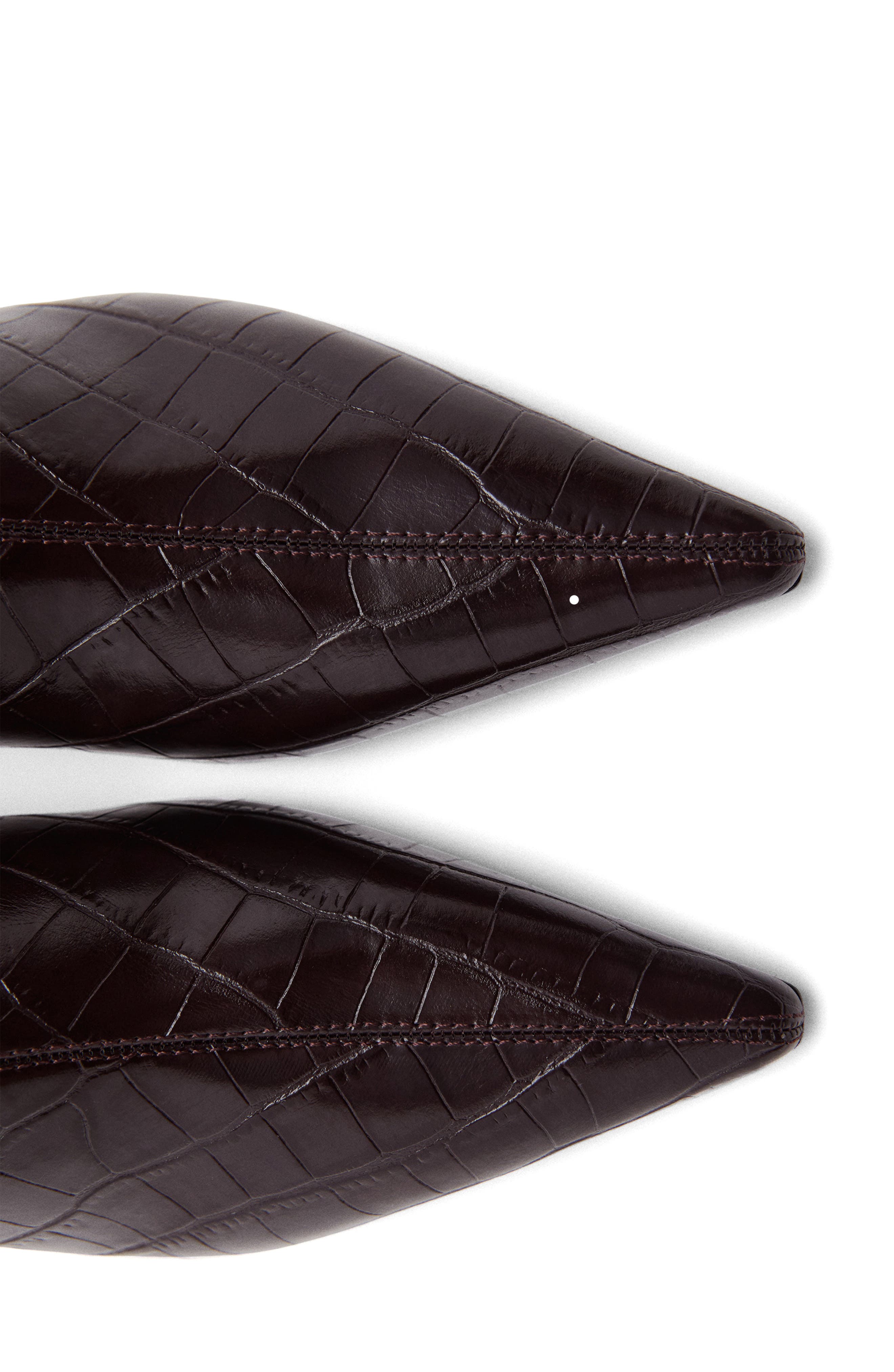 MANGO Croc Embossed Bootie, Alternate, color, Chocolate