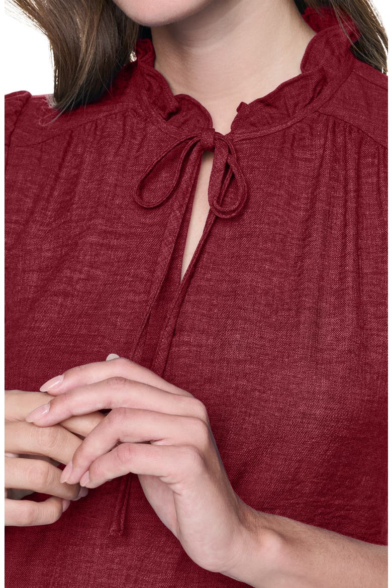 Ruffled Envelope Sleeve Shift Dress, Alternate, color, ROSEWOOD