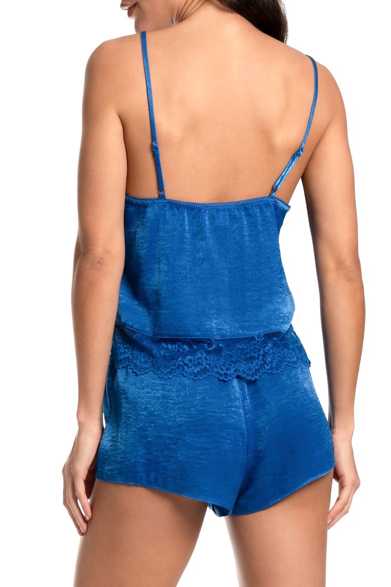 Satin & Lace Short Pajamas, Alternate, color, TRUE BLUE