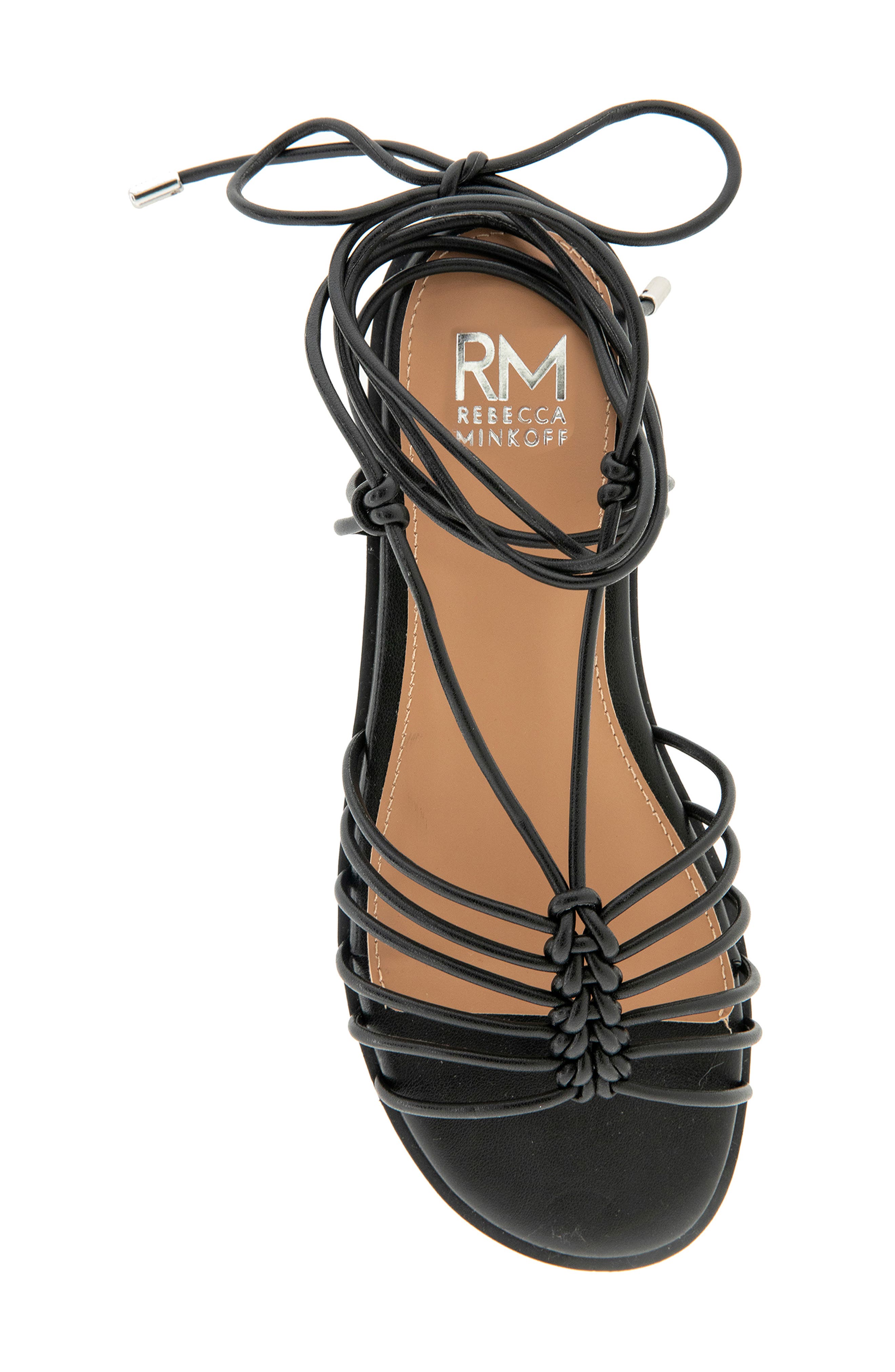Rebecca Minkoff Caroline Ankle Wrap Sandal, Alternate, color, Black
