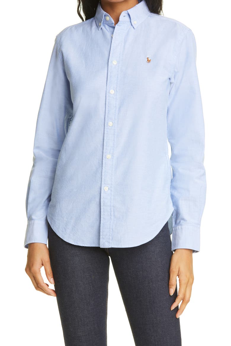 Georgia Button-Down Shirt, Main, color, BLUE HYACINTH