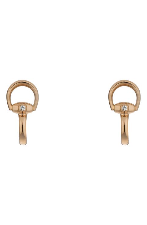 Horsebit Diamond Hoop Earrings