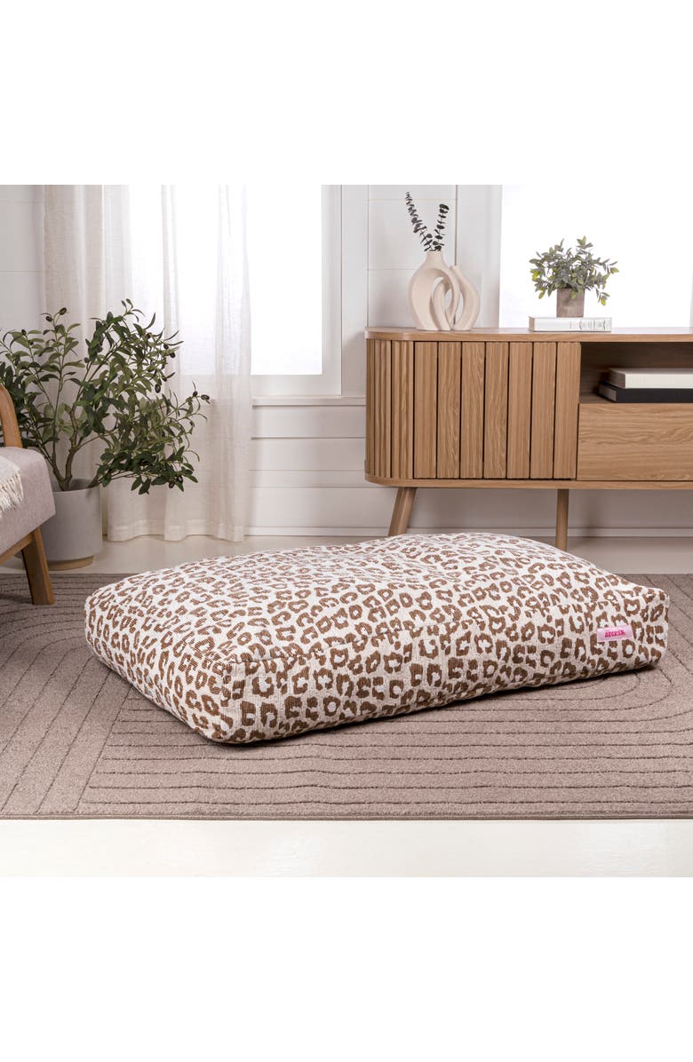 The Licker Store MabelDesigner Modern Ultra Soft Reversible Plush Rectangular Pet Bed with Washable Cover, Alternate, color, Beige/Black