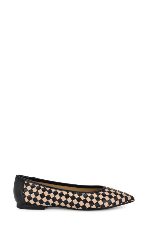 Nine West Largo Pointed Toe Flat In Black/beige