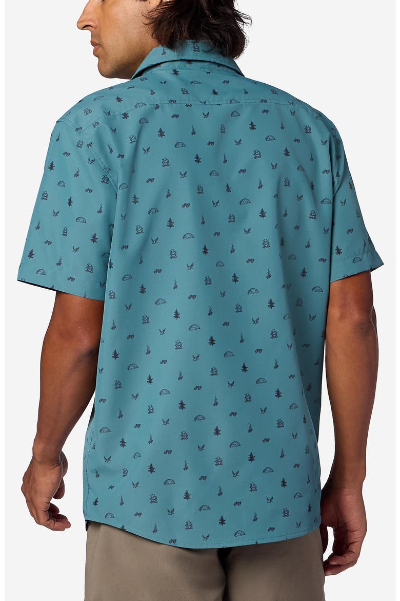AirExchange UPF Short Sleeve Button-Up Shirt, Alternate, color, SEAFLOOR CAMPING TRIP