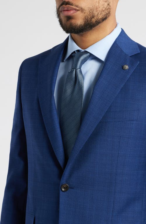 Jack Victor Esprit Plaid Super 110s Wool Suit In Navy