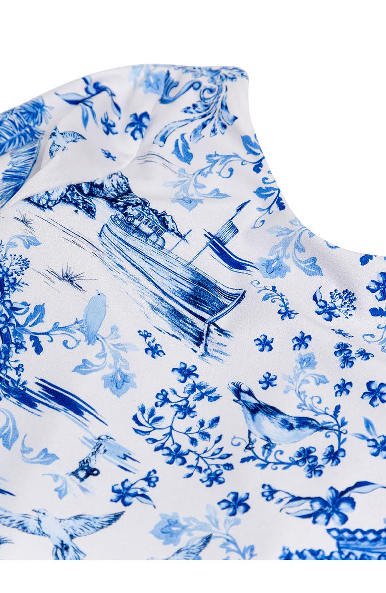 Agua Bendita Kids' Honey Tales Long Sleeve One-Piece Rashguard Swimsuit, Alternate, color, Blue