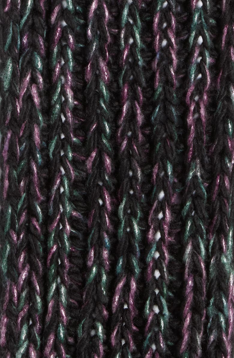 Melrose and Market Metallic Knit Scarf, Alternate, color, Black