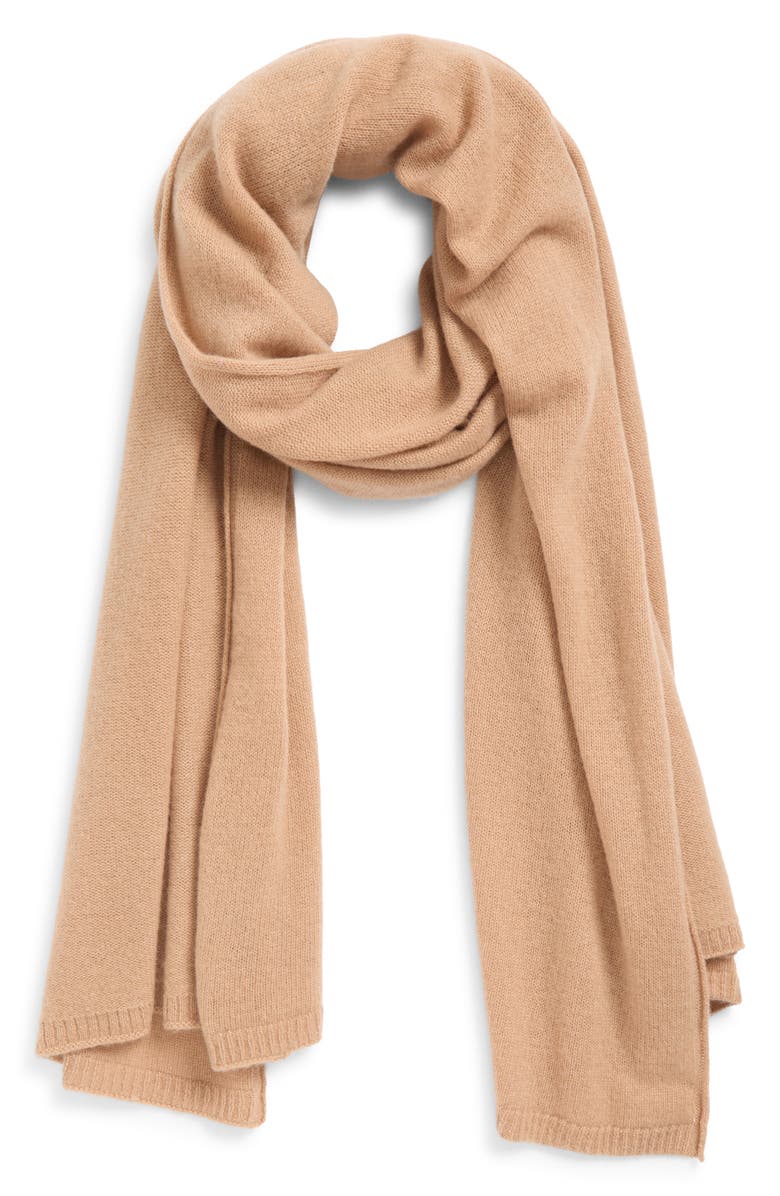 Nordstrom Cashmere Scarf, Alternate, color, Tan Tannin