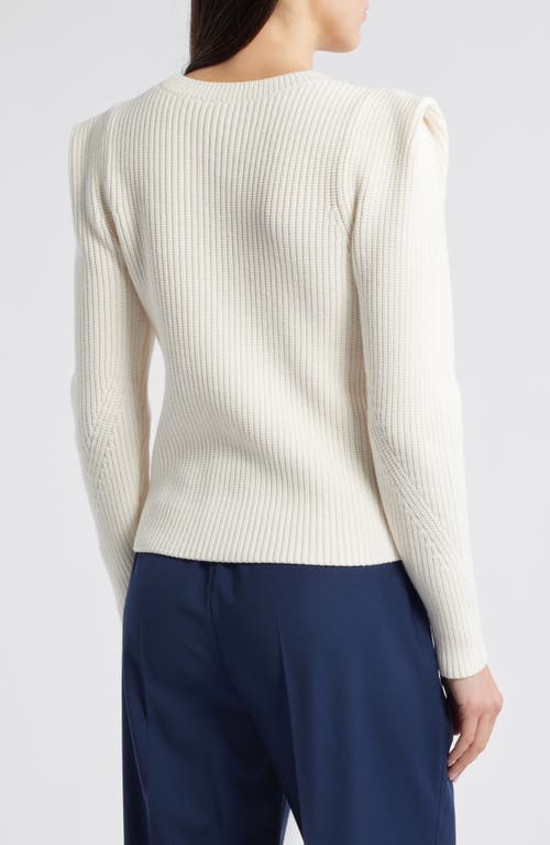Hugo Boss Boss Frarimi Extended Shoulder Crewneck Sweater In Soft Cream