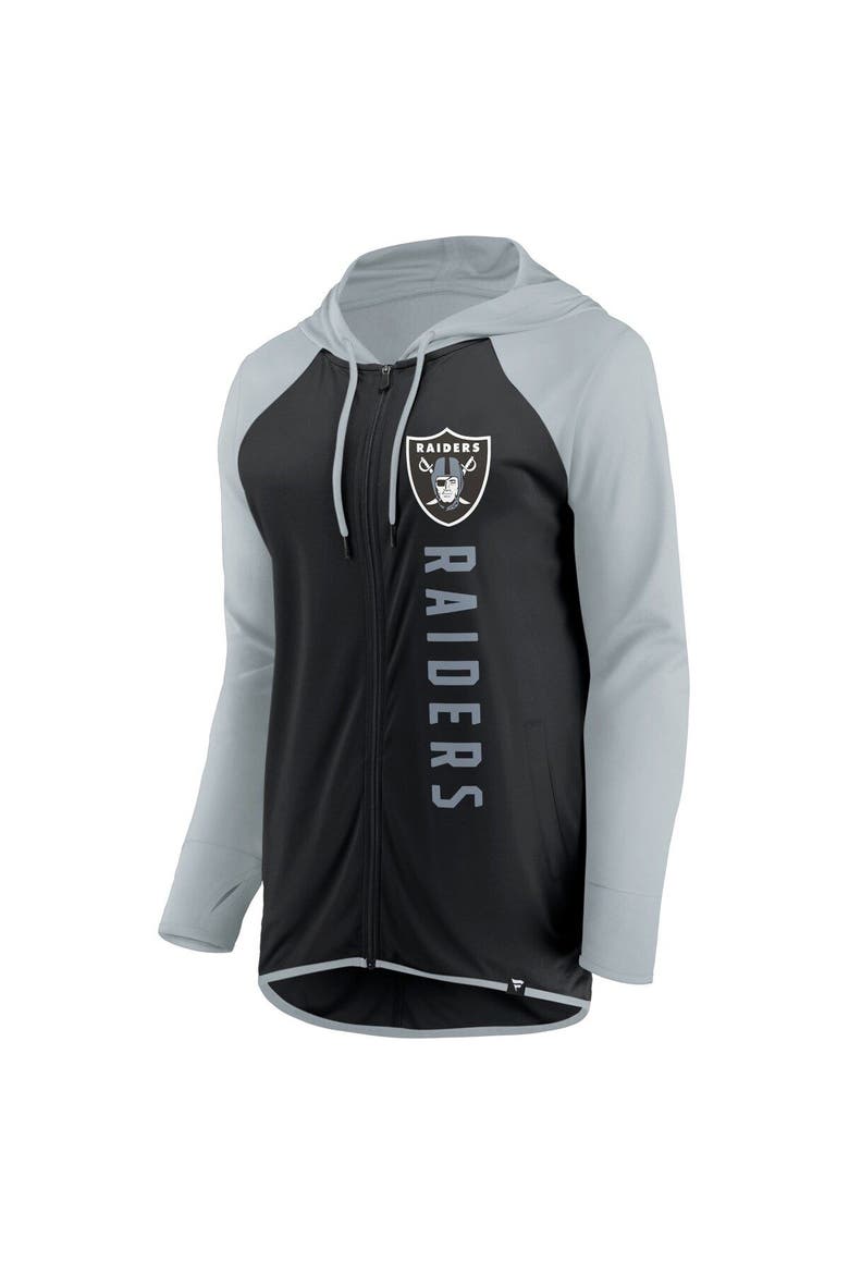 Women's Fanatics Branded Black/Silver Las Vegas Raiders Forever Fan Full-Zip Hoodie, Alternate, color, Black