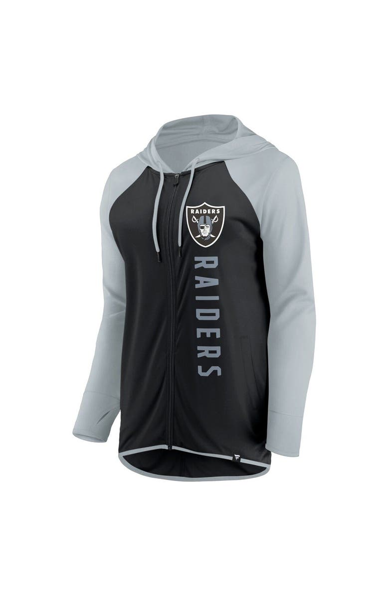 FANATICS Women's Fanatics Branded Black/Silver Las Vegas Raiders Forever Fan Full-Zip Hoodie, Alternate, color, Black