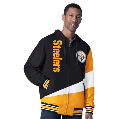 Men's G-III Sports by Carl Banks Black/Charcoal Pittsburgh Steelers Dual Threat Reversable Full-Zip Hooded Jacket