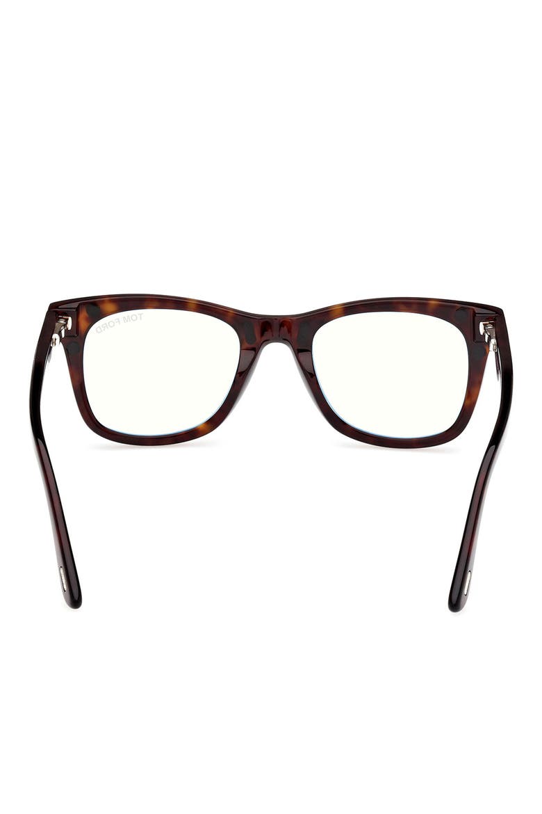 50mm Square Blue Light Blocking Optical Glasses, Alternate, color, HAVANA ECO / T LOGO
