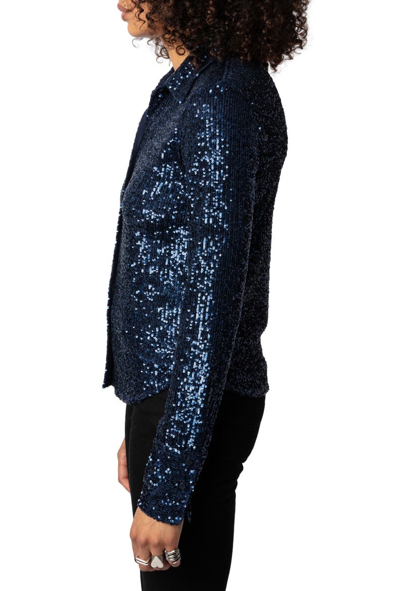 Tawny Sequin Shirt, Alternate, color, ENCRE