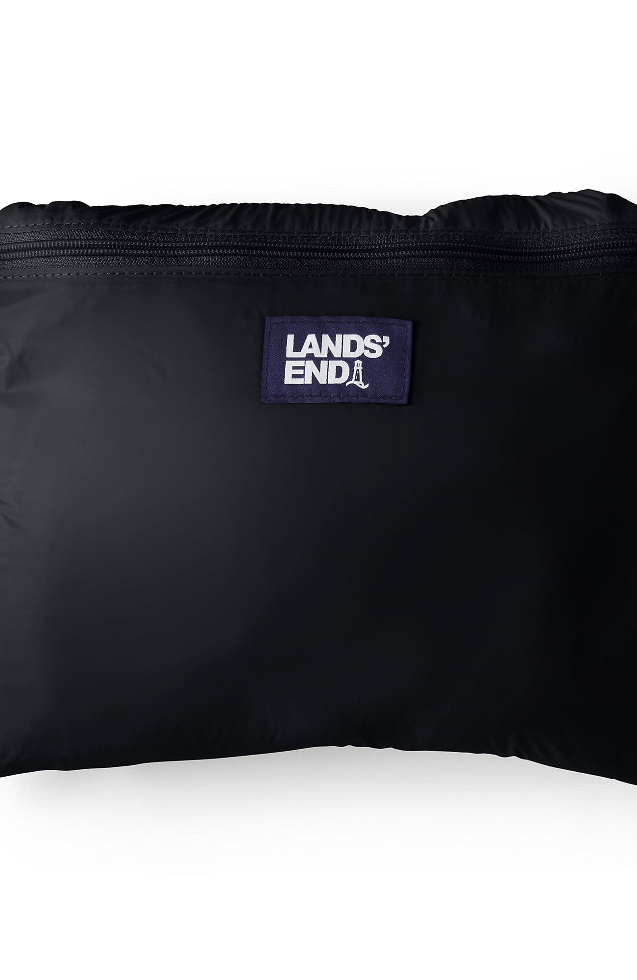 Lands' End Wanderweight Ultralight Packable Tote Bag, Alternate, color, Black