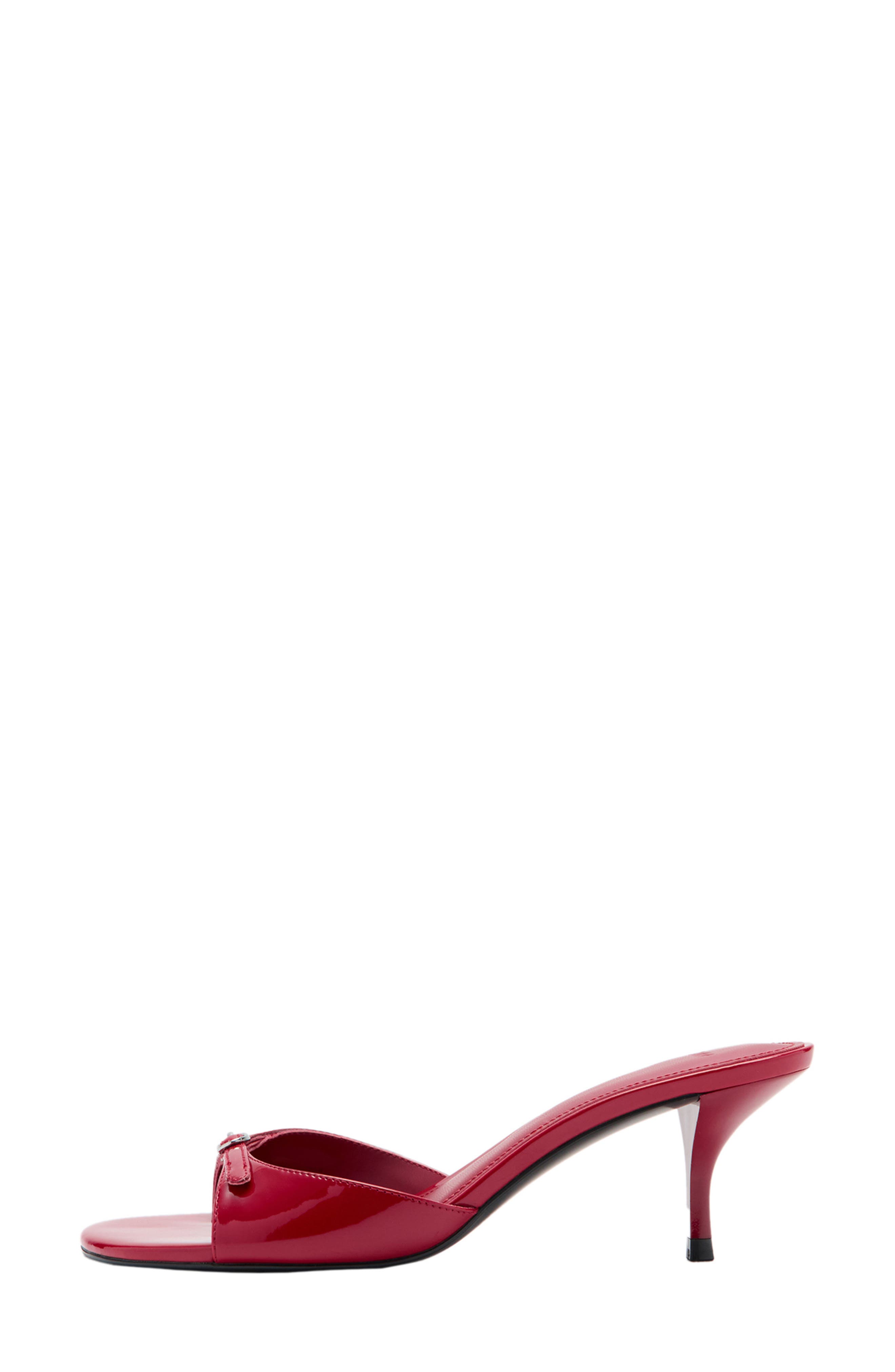 Faux Leather Kitten Heel Sandal, Alternate, color, RED