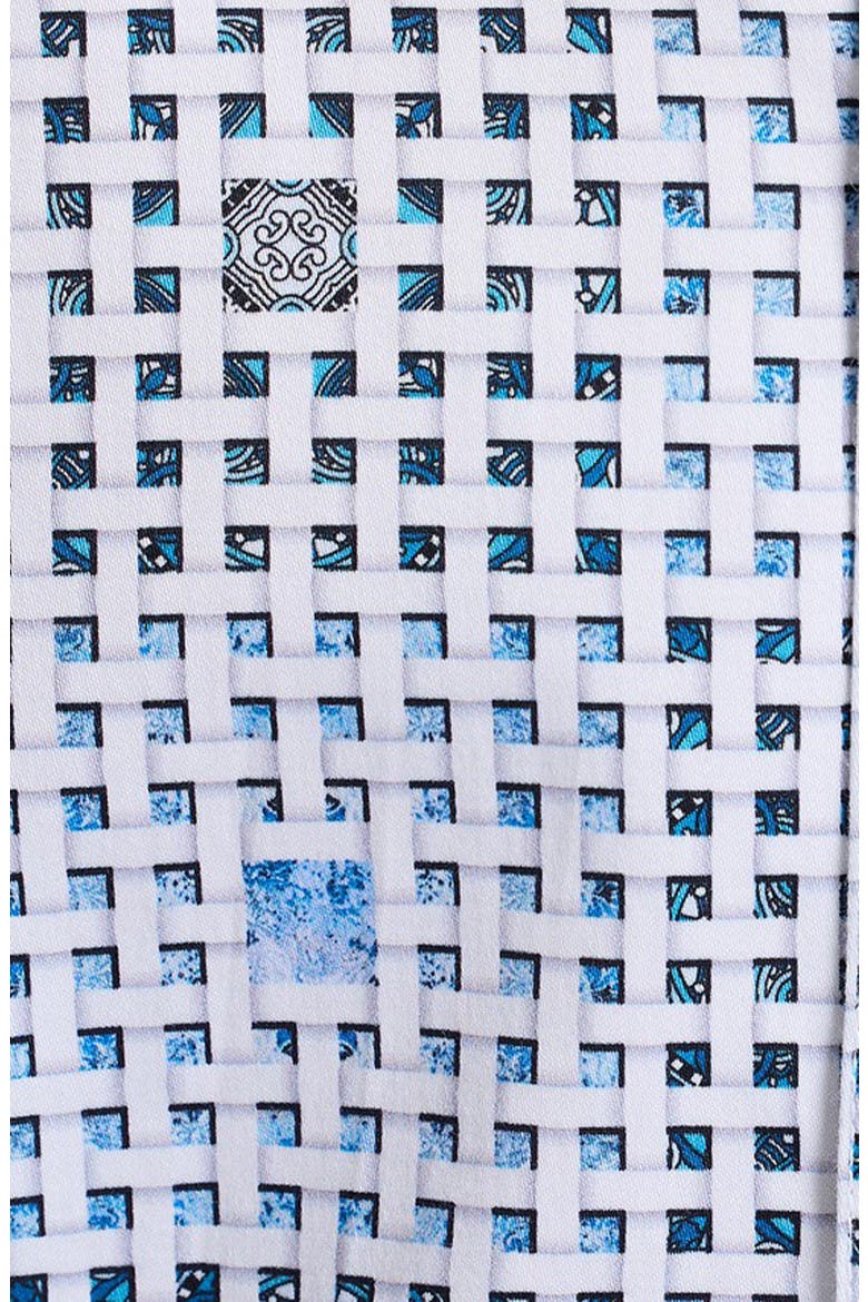 Brentwood Lattice Print Stretch Cotton Button-Up Shirt, Alternate, color, LIGHT BLUE