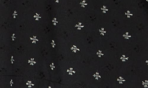 Lucky Brand Embroidered Split Neck Top In Black Clipdot