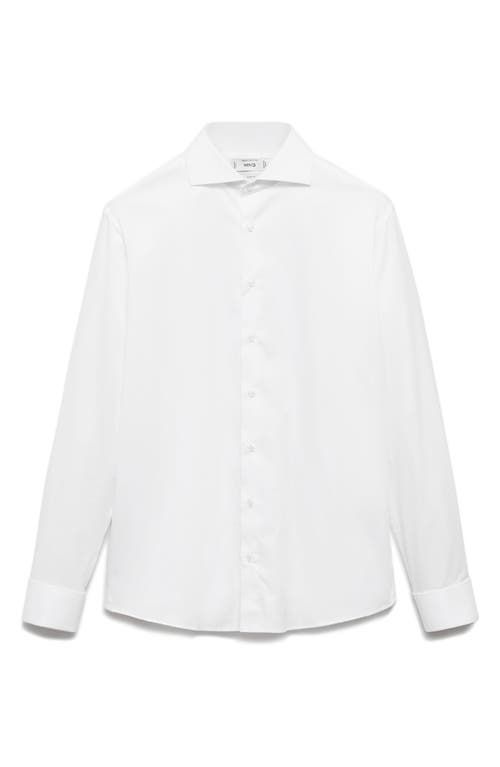 Mango Slim Fit Poplin Button-up Shirt In White