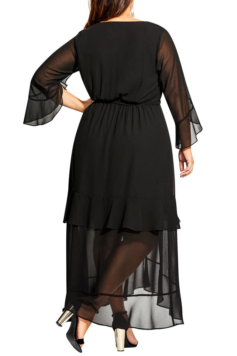 Romantic Ruffle Maxi Dress, Alternate, color, BLACK