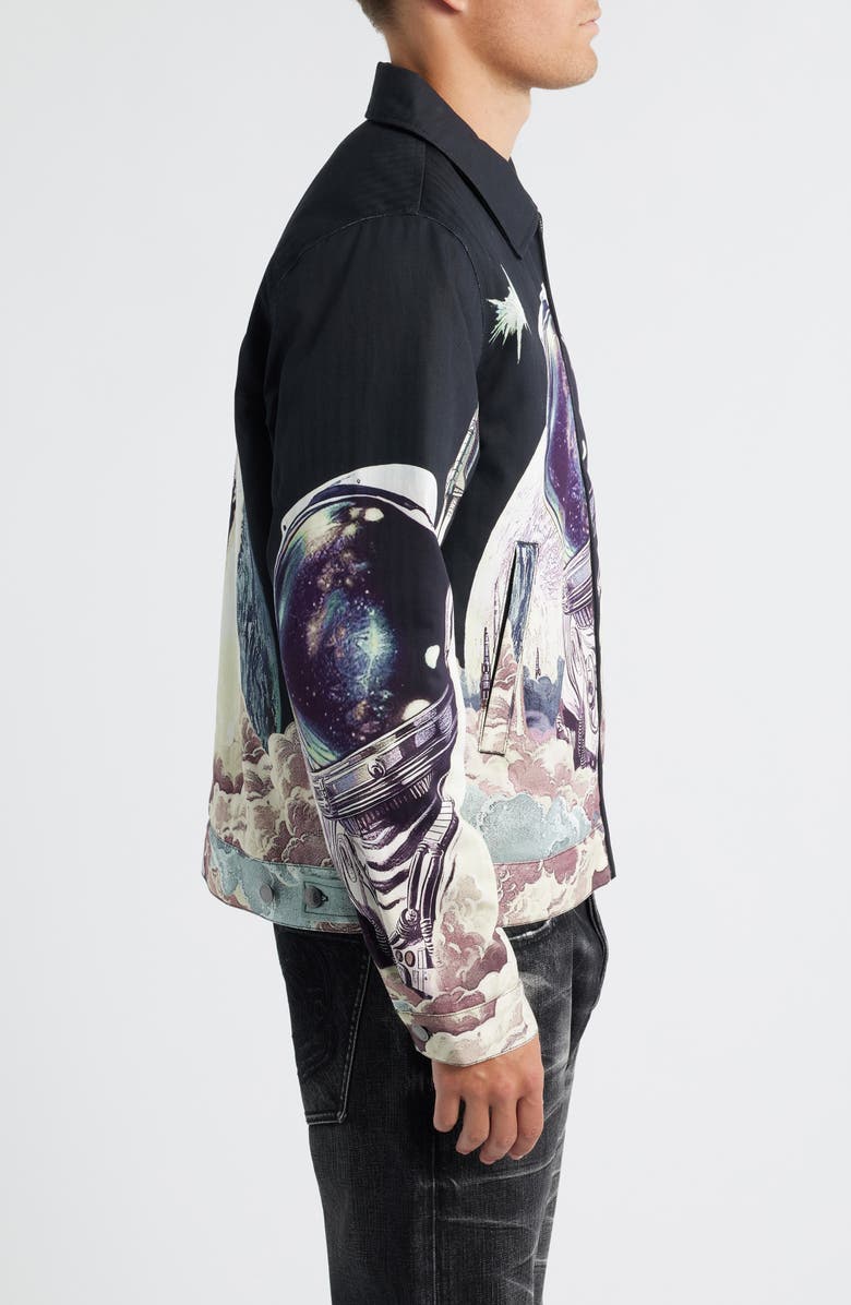 Billionaire Boys Club Space Shuttle Graphic Flight Jacket, Alternate, color, Black