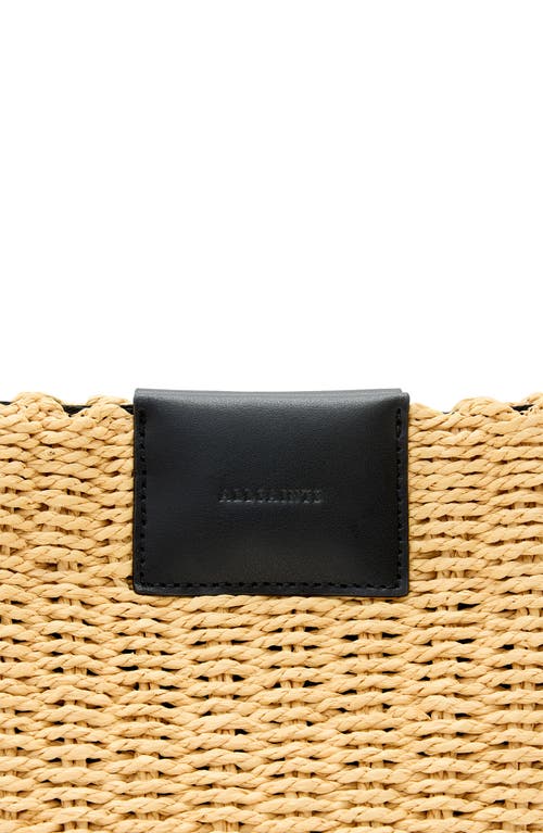 Allsaints Ebro Woven Straw Cross Body Bag In Natural
