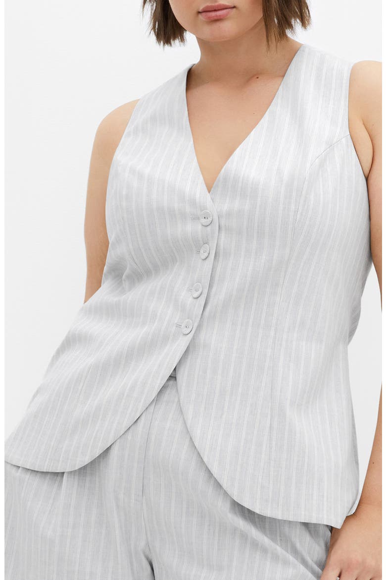 Jaz Stripe Cutaway Vest, Main, color, SILVER STRIPE