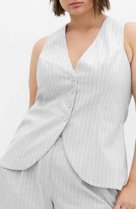 City Chic Jaz Stripe Cutaway Vest