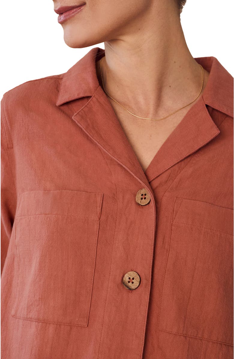 Celtic & Co. Placket Detail Knee Length Dress, Alternate, color, Redwood