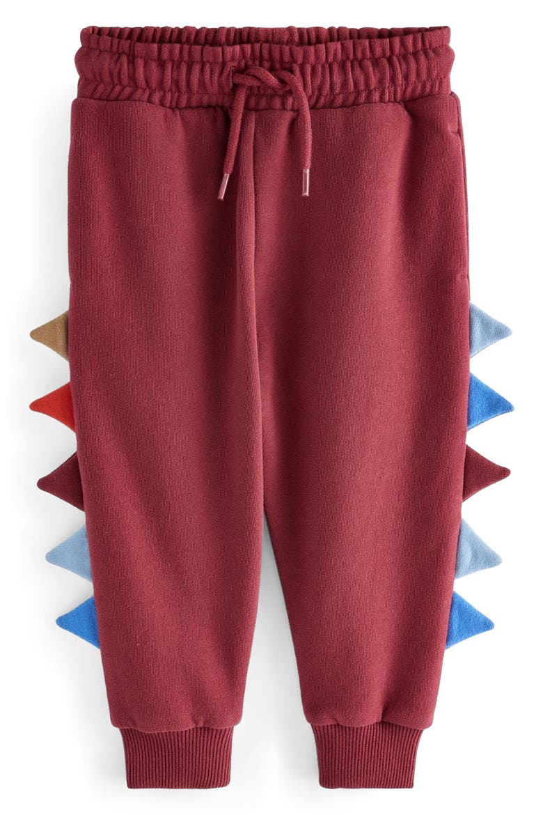 Kids' Dinosaur Appliqué Crewneck Sweater & Joggers Set, Alternate, color, RED