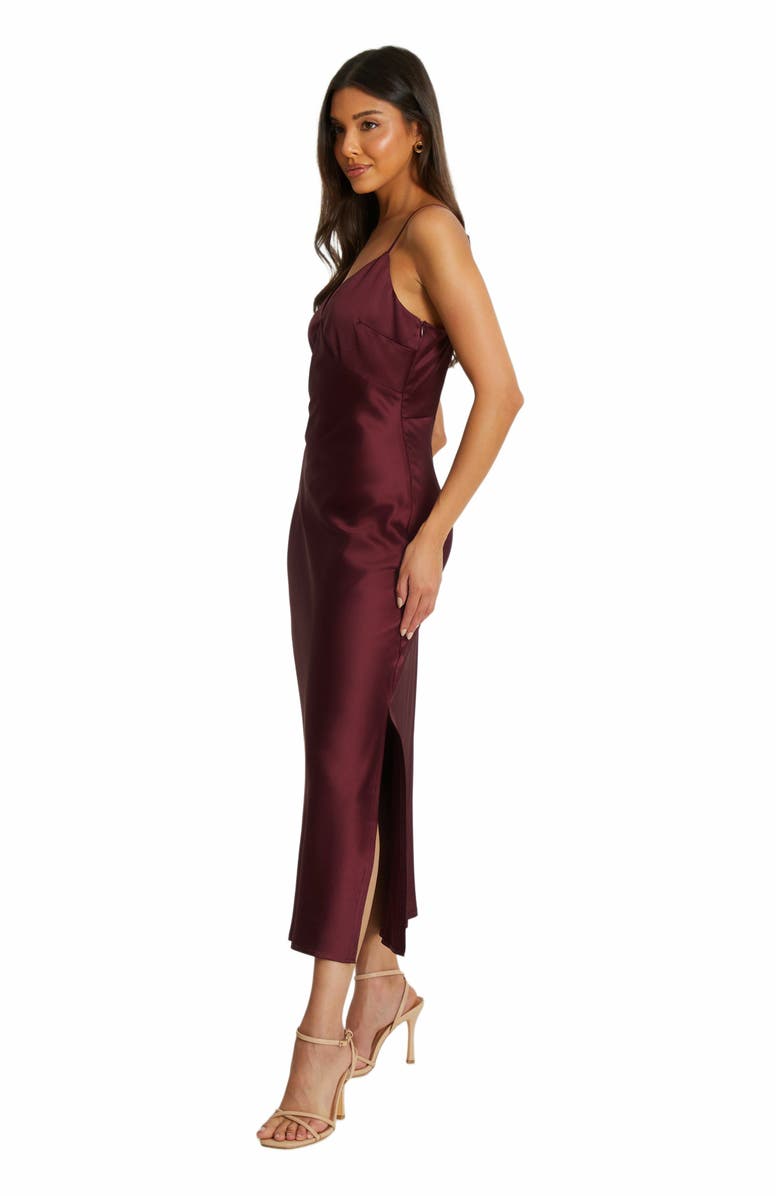 QUIZ Satin V Neck Slip Maxi Dress, Alternate, color, 