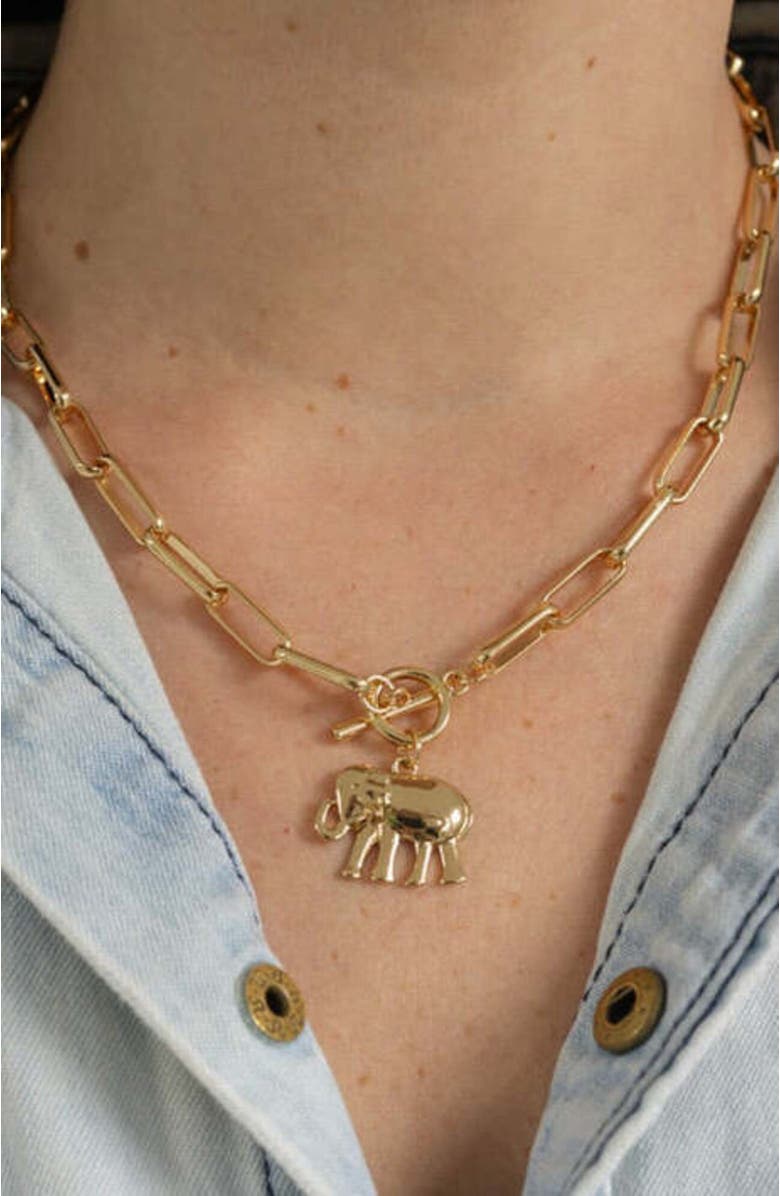 Erin McDermott Jewelry Lucky Elephant Toggle Necklace, Alternate, color, 