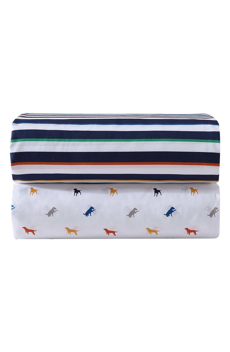 Eddie Bauer Stripe Games Sheet Set, Alternate, color, Dark Blue