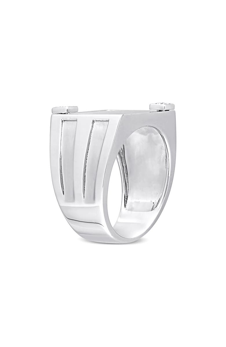 DELMAR Onyx & Diamond Square Ring - 0.04ct., Alternate, color, Black