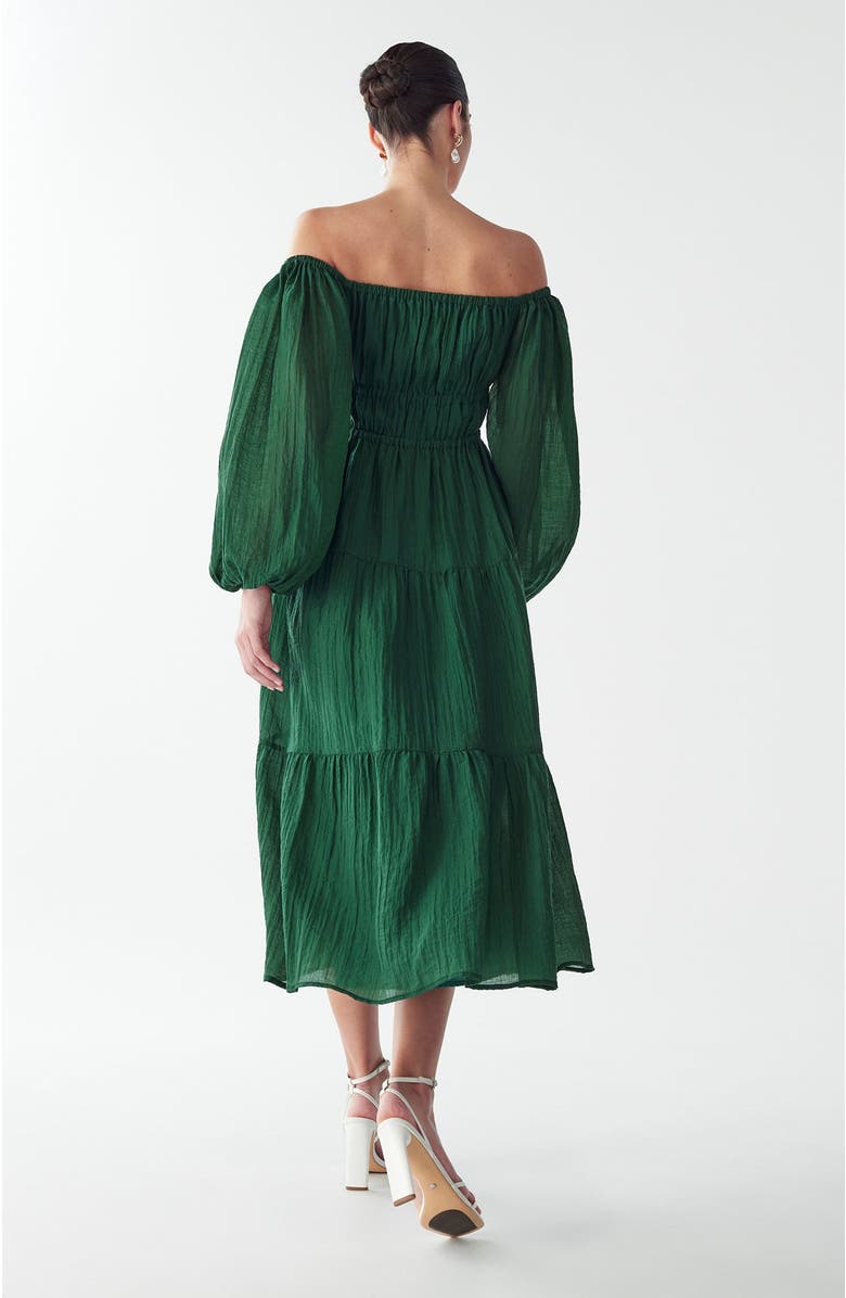 WILLA Burnese Midi Dress, Alternate, color, Emerald