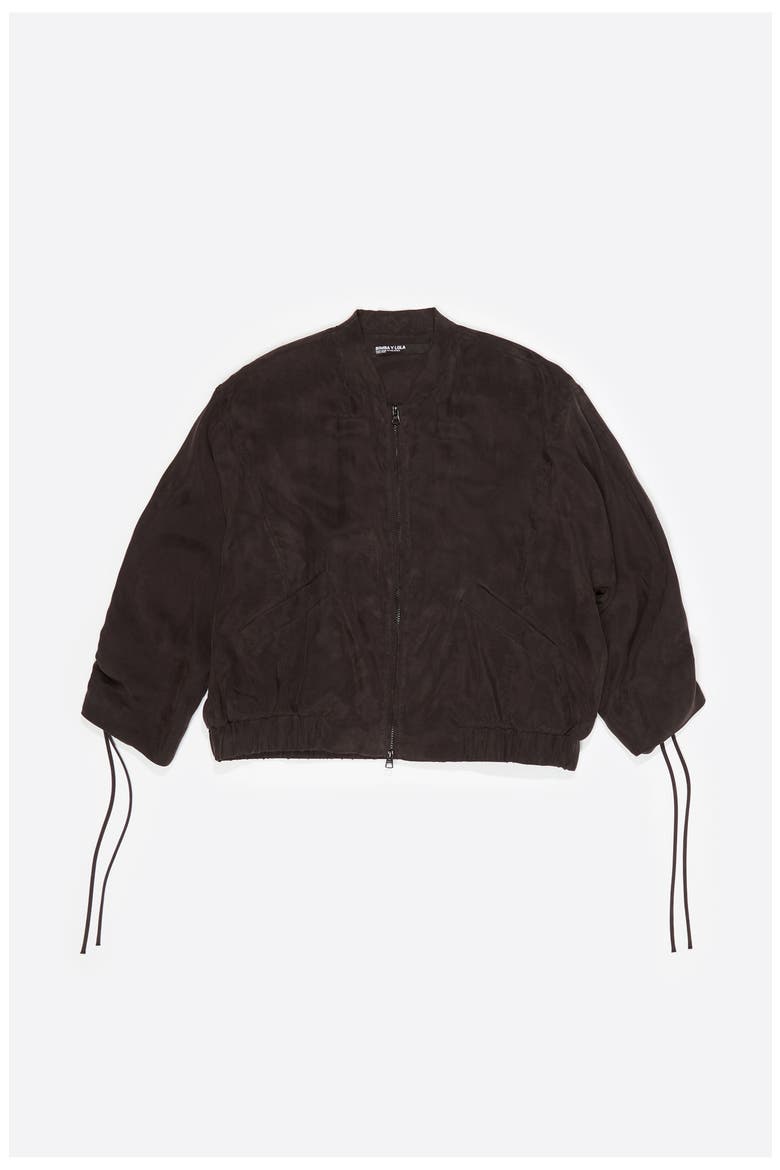 Washed Fluid Bomber Jacket, Alternate, color, WASHED BLACK