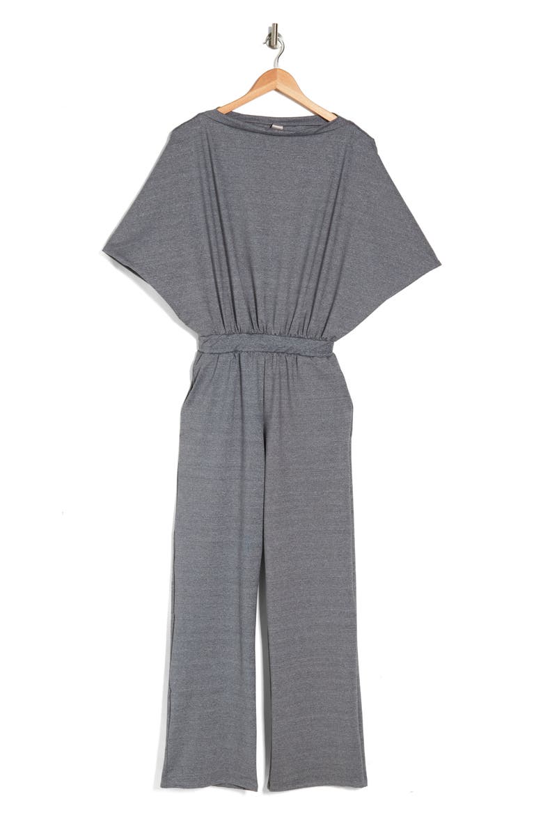 Dolman Sleeve Crop Jumpsuit, Alternate, color, HEATHER GREY