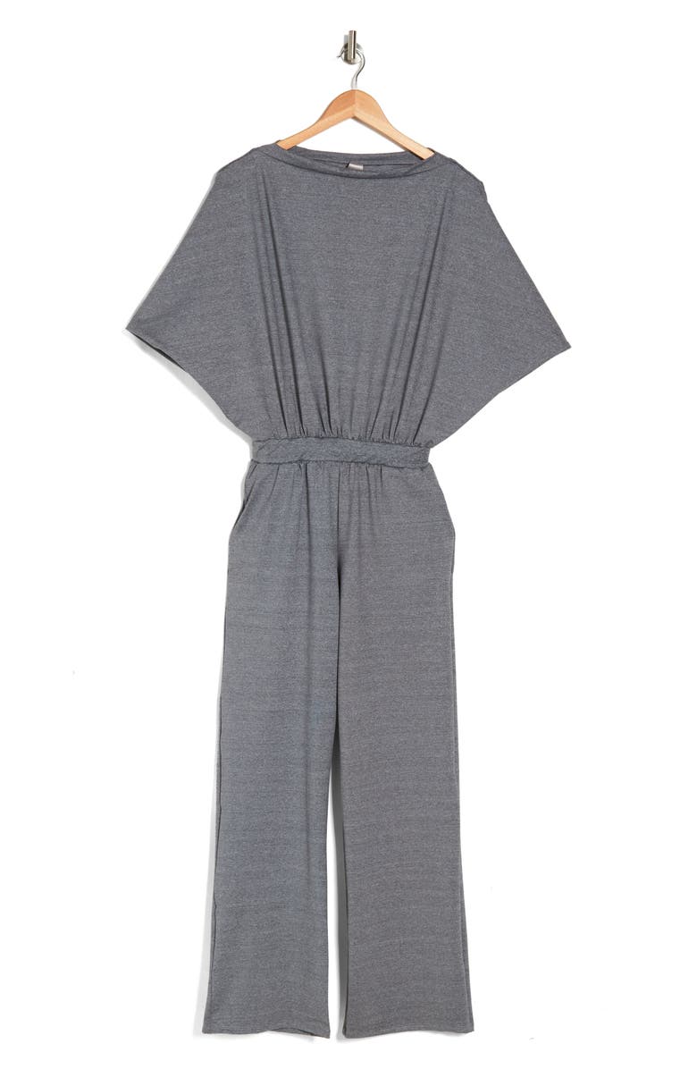 GO COUTURE Dolman Sleeve Crop Jumpsuit, Alternate, color, Heather Grey