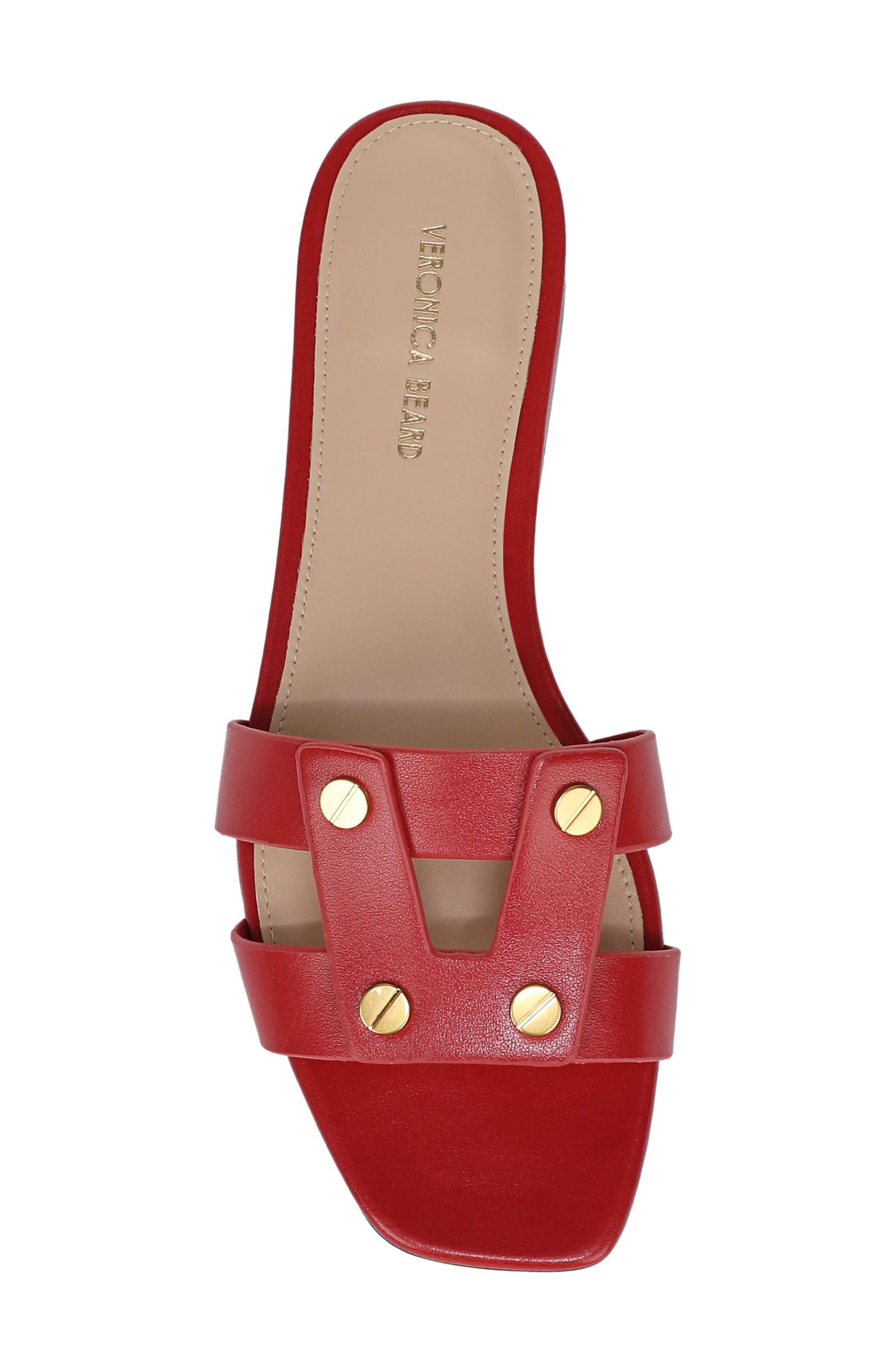 Veronica Beard Via Slide Sandal, Alternate, color, Poppy Red