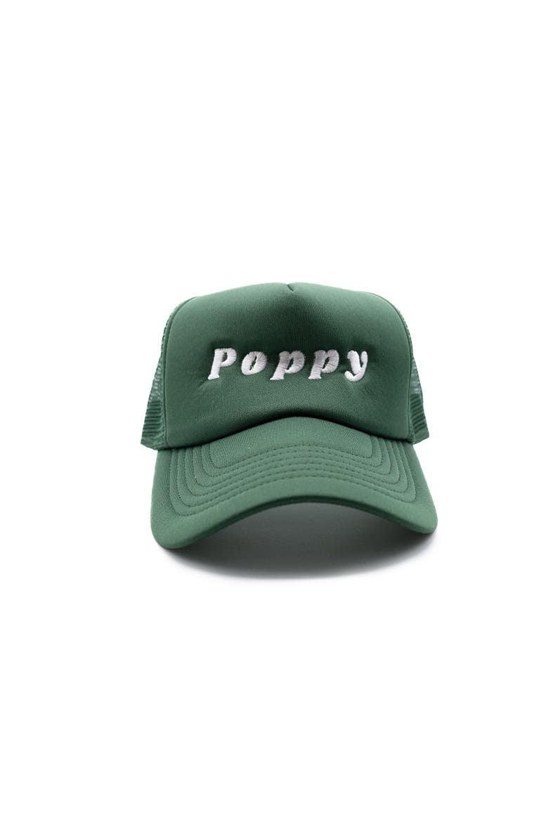 Poppy Foam Trucker Hat, Main, color, Dark Green