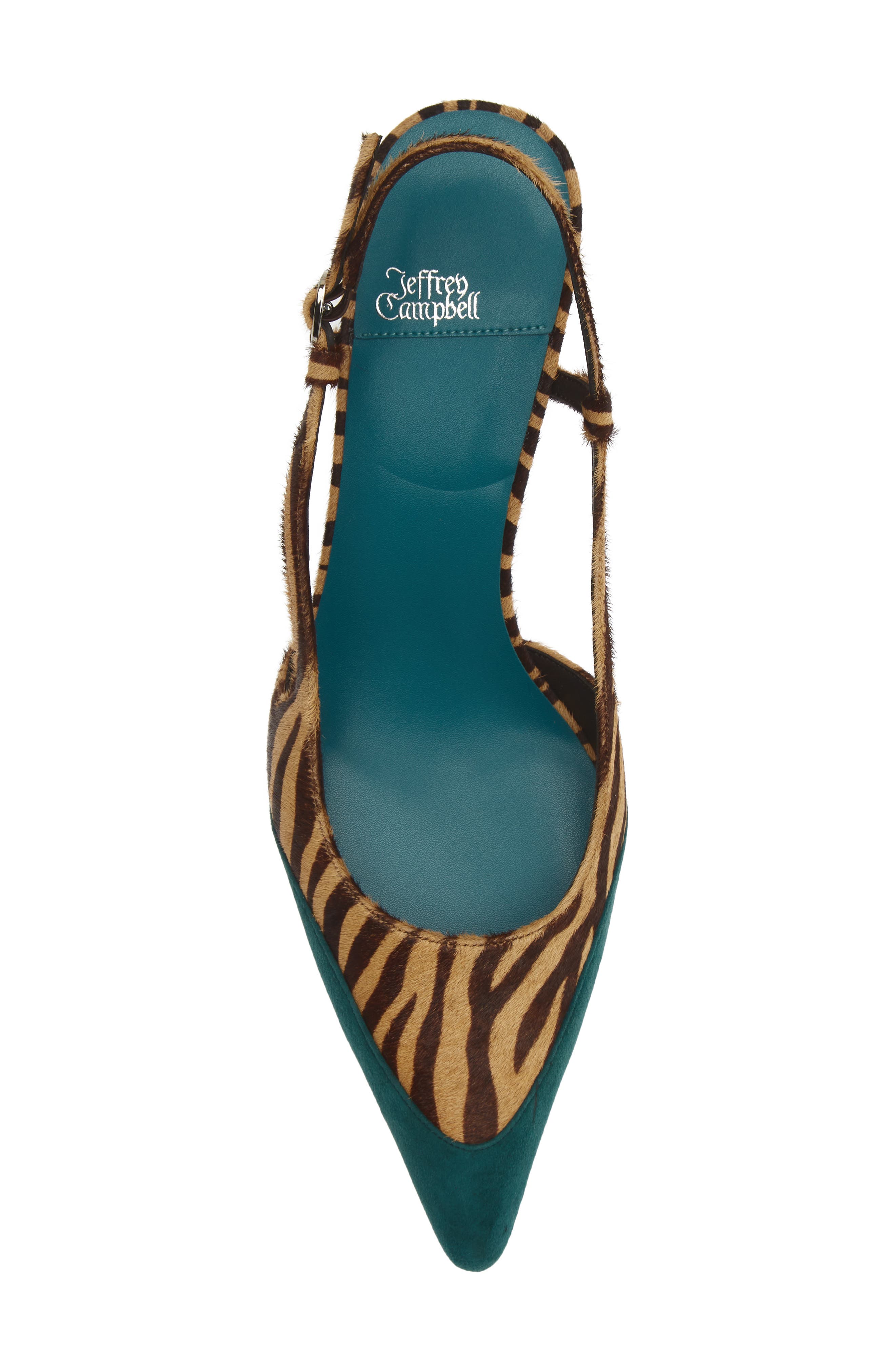 Booshky Slingback Pump, Alternate, color, BEIGE ZEBRA TURQUOISE