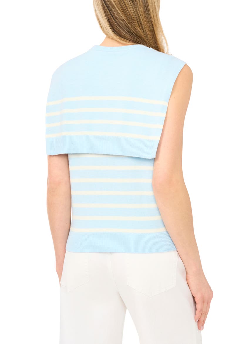 Stripe Front Tie Sleeveless Sweater, Alternate, color, BLUE SKY