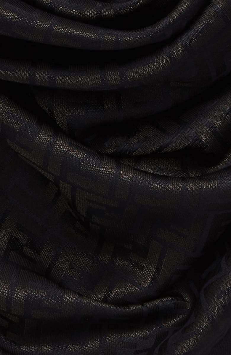 Fendi FF Logo Jacquard Silk Blend Scarf, Alternate, color,