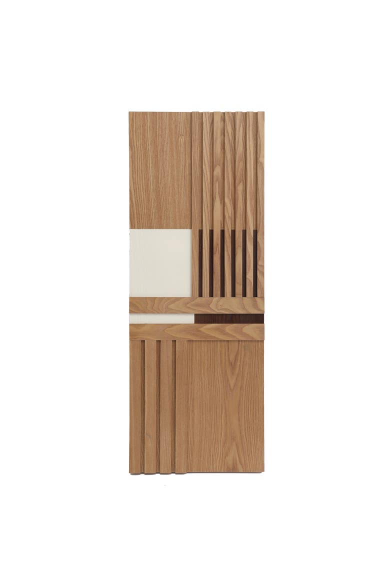 Vertical Line Shaped Wall Decor, Main, color, Brown