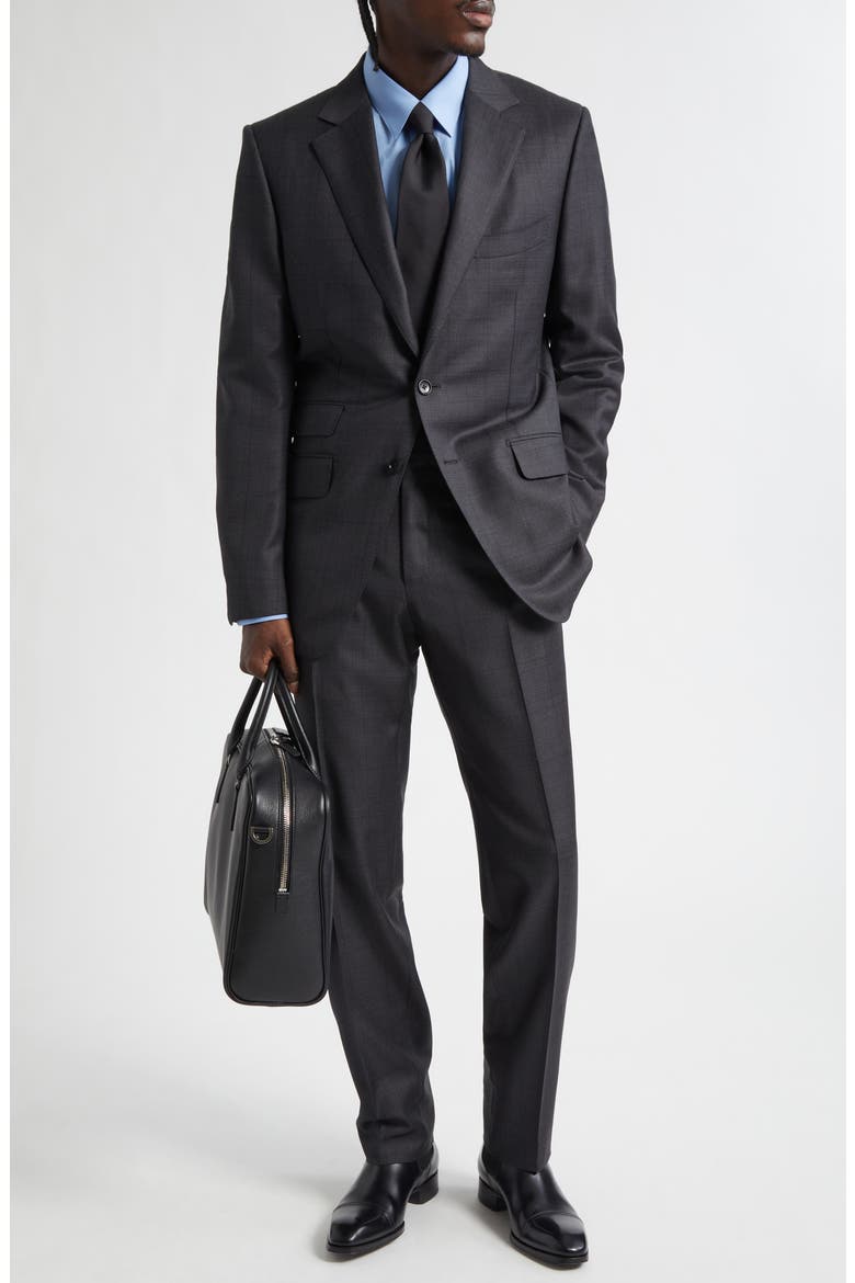 O'Connor Shadow Windowpane Check Wool Suit, Alternate, color, ANTHRACITE