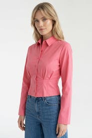 Exquise Felicia Long Sleeve Crop Shirt