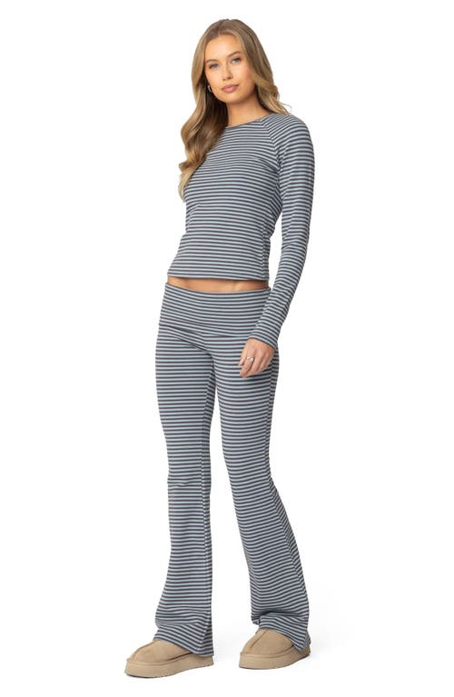 EDIKTED EDIKTED KAELI STRIPE LONG SLEEVE CROP TOP